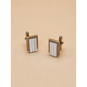 75 Yr Old SWANK USA Mother of Pearl Mid Century Vintage Cufflinks FREE $HIPPING!